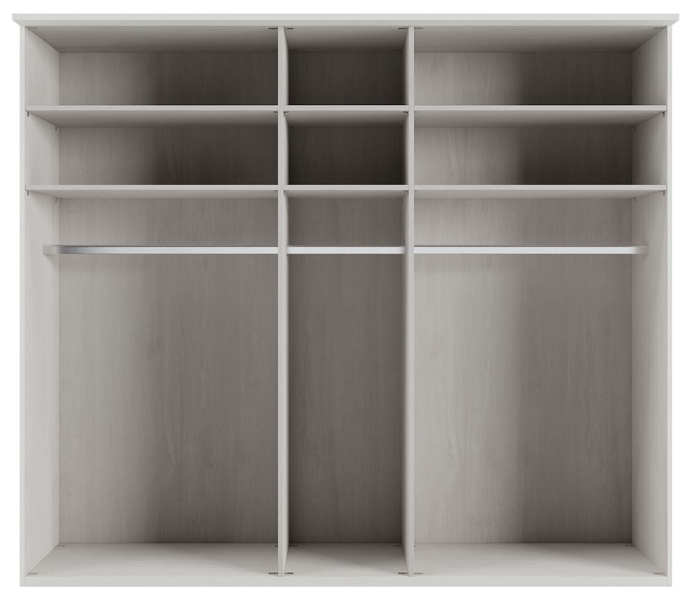 Product photograph of Cambridge White 5 Door Wardrobe With 3 Mirror Front - W 250cm from Choice Furniture Superstore.