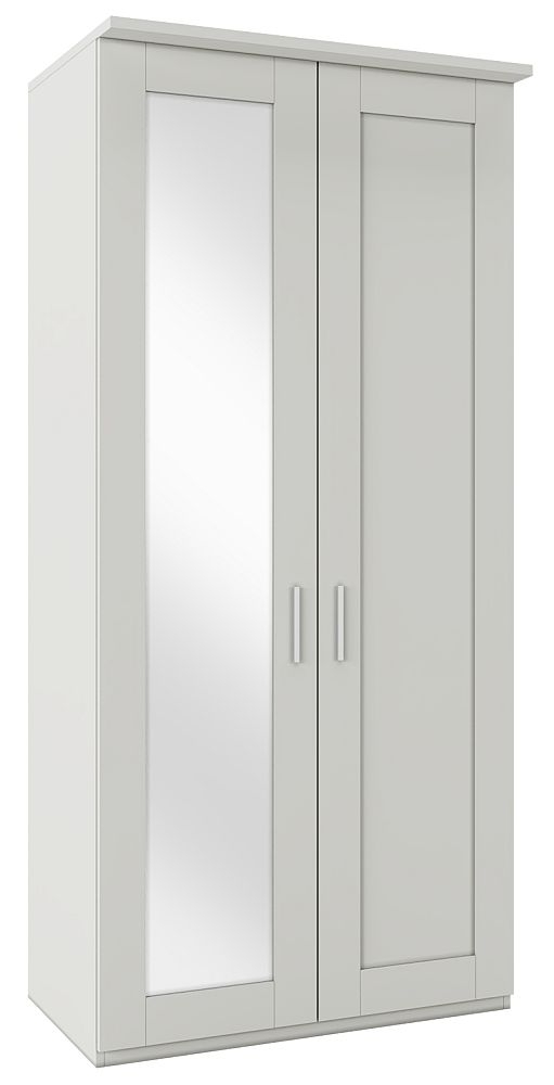 Product photograph of Wiemann Cambridge Champagne 2 Door Wardrobe With 1 Lh Mirror - W 100cm from Choice Furniture Superstore.