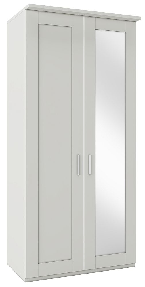 Product photograph of Wiemann Cambridge 2 Door Mirror Wardrobe In Champagne - Rh from Choice Furniture Superstore.