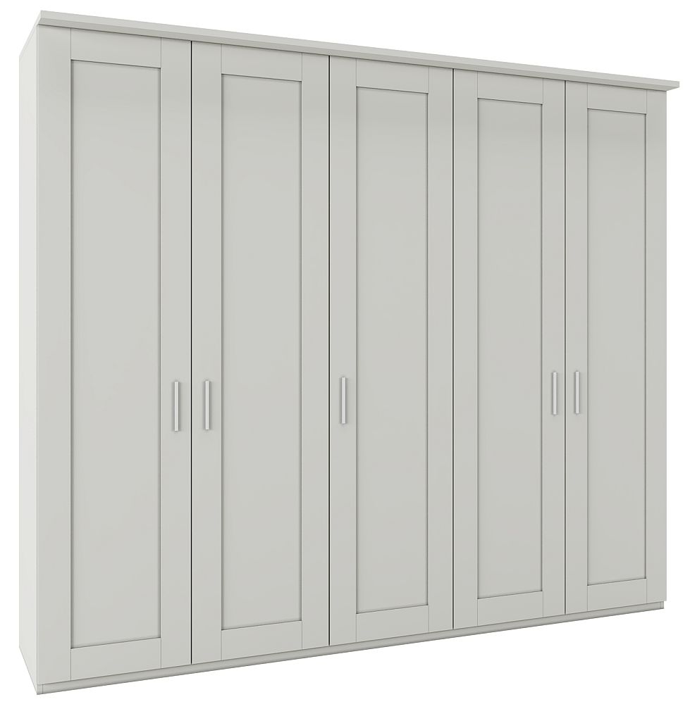 Product photograph of Wiemann Cambridge Champagne 5 Door Wardrobe - W 250cm from Choice Furniture Superstore.