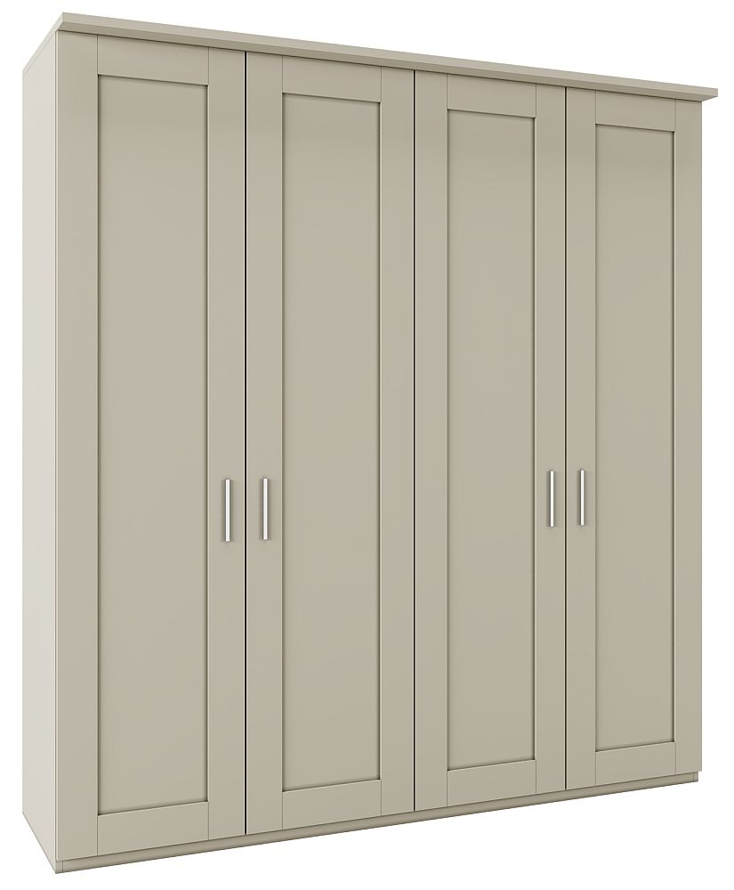 Product photograph of Wiemann Cambridge Grey 4 Door Wardrobe - W 200cm from Choice Furniture Superstore.