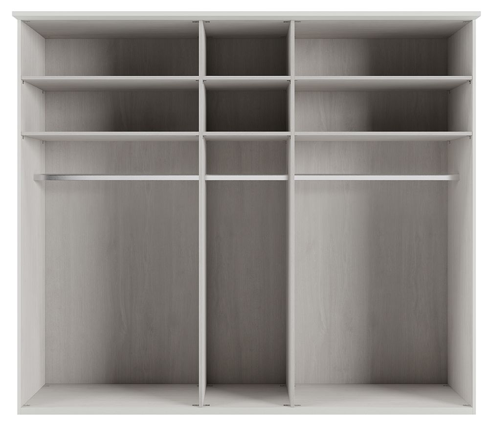 Product photograph of Cambridge Pebble Grey 5 Door Wardrobe With 3 Mirror Front - W 250cm from Choice Furniture Superstore.