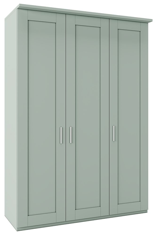 Product photograph of Cambridge Sage Green 3 Door Wardrobe - W 150cm from Choice Furniture Superstore.