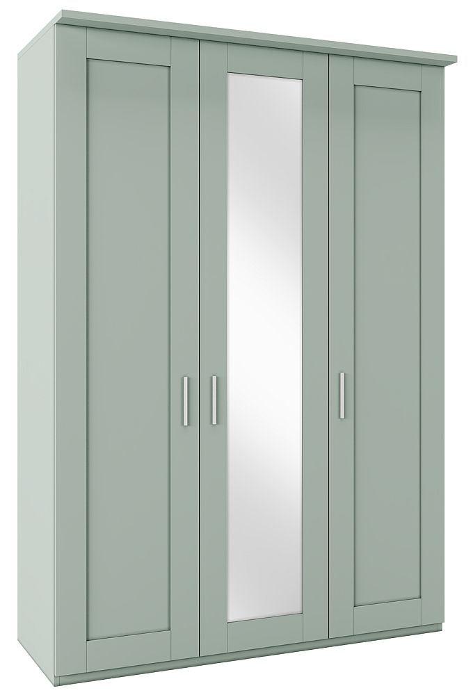 Product photograph of Cambridge Sage Green 3 Door Wardrobe With 1 Mirror Front - W 150cm from Choice Furniture Superstore.