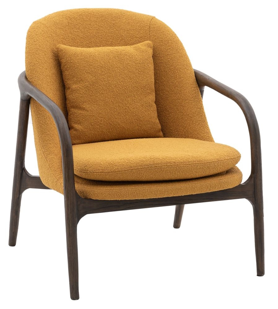 Product photograph of Alegra Ochre Fabric Armchair from Choice Furniture Superstore.