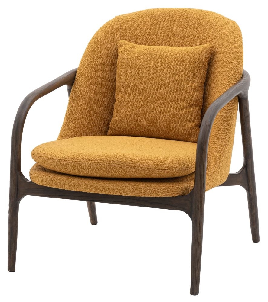 Product photograph of Alegra Ochre Fabric Armchair from Choice Furniture Superstore.