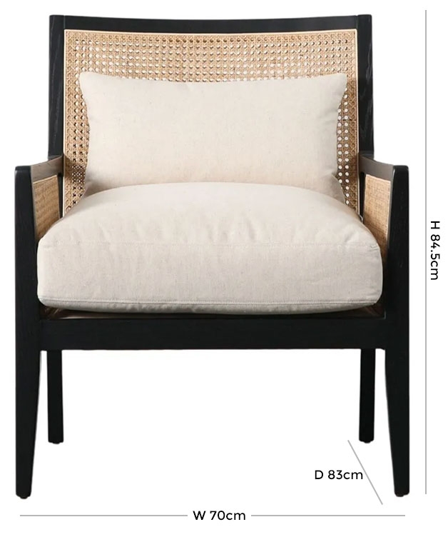 Product photograph of Jovie Cream Rattan Armchair from Choice Furniture Superstore.