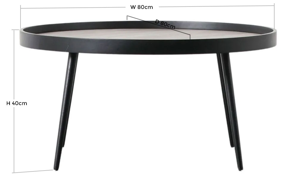 Product photograph of Veda Black Round Coffee Table from Choice Furniture Superstore.
