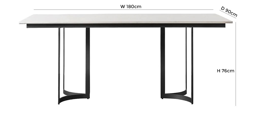 Product photograph of Everton White Marble Top Dining Table With Metal Base - 6 Seater from Choice Furniture Superstore.