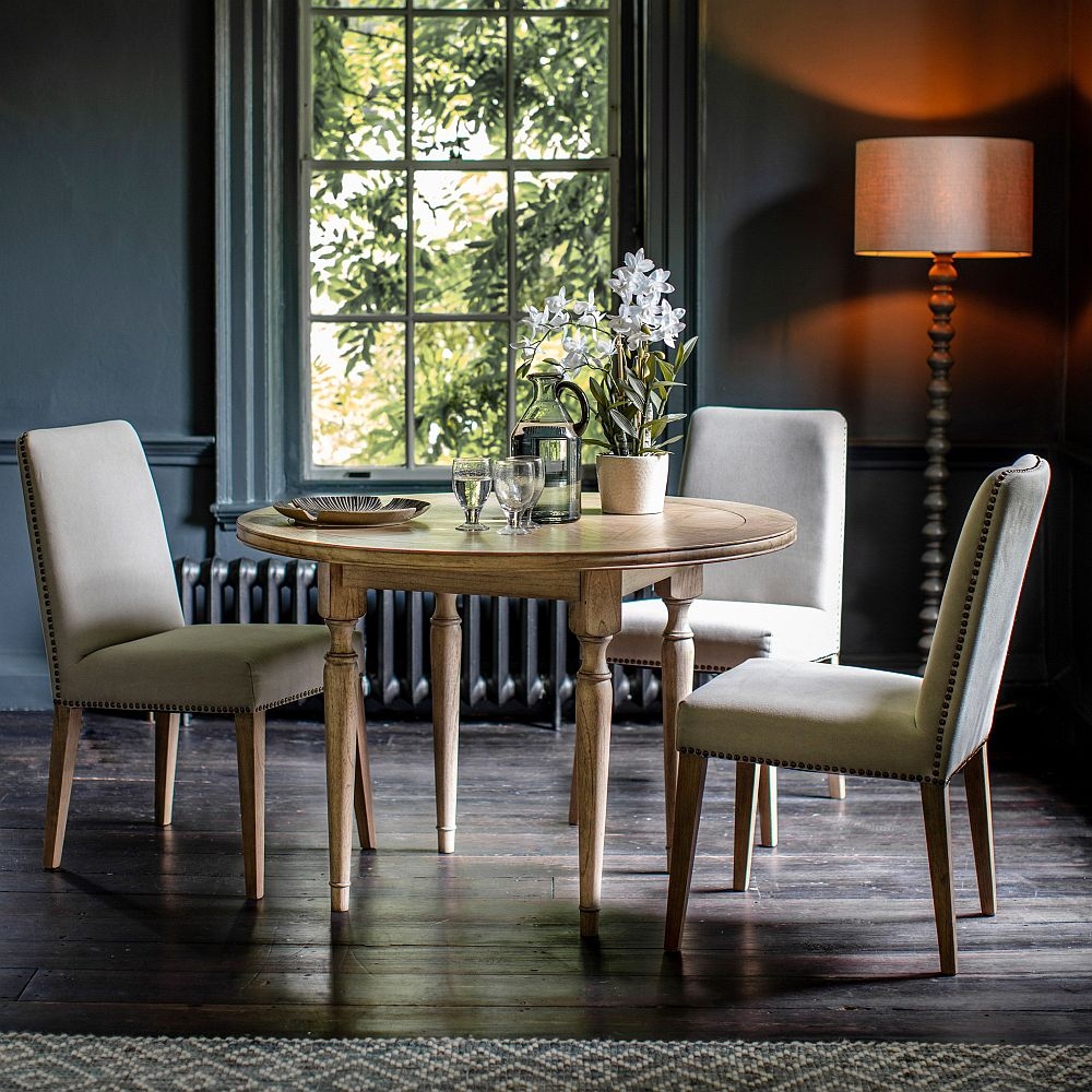 Product photograph of Chester Wooden Round Dining Table - 4 Seater from Choice Furniture Superstore.