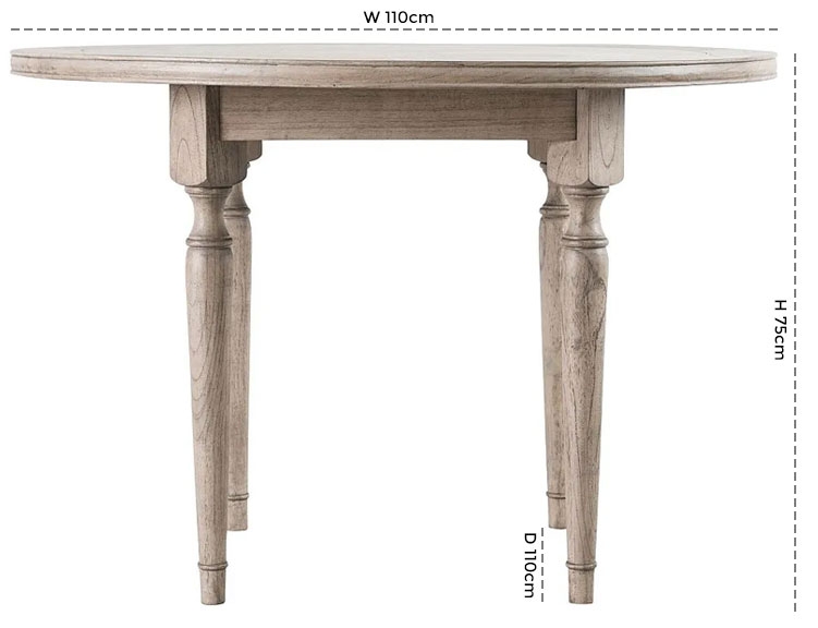 Product photograph of Chester Wooden Round Dining Table - 4 Seater from Choice Furniture Superstore.