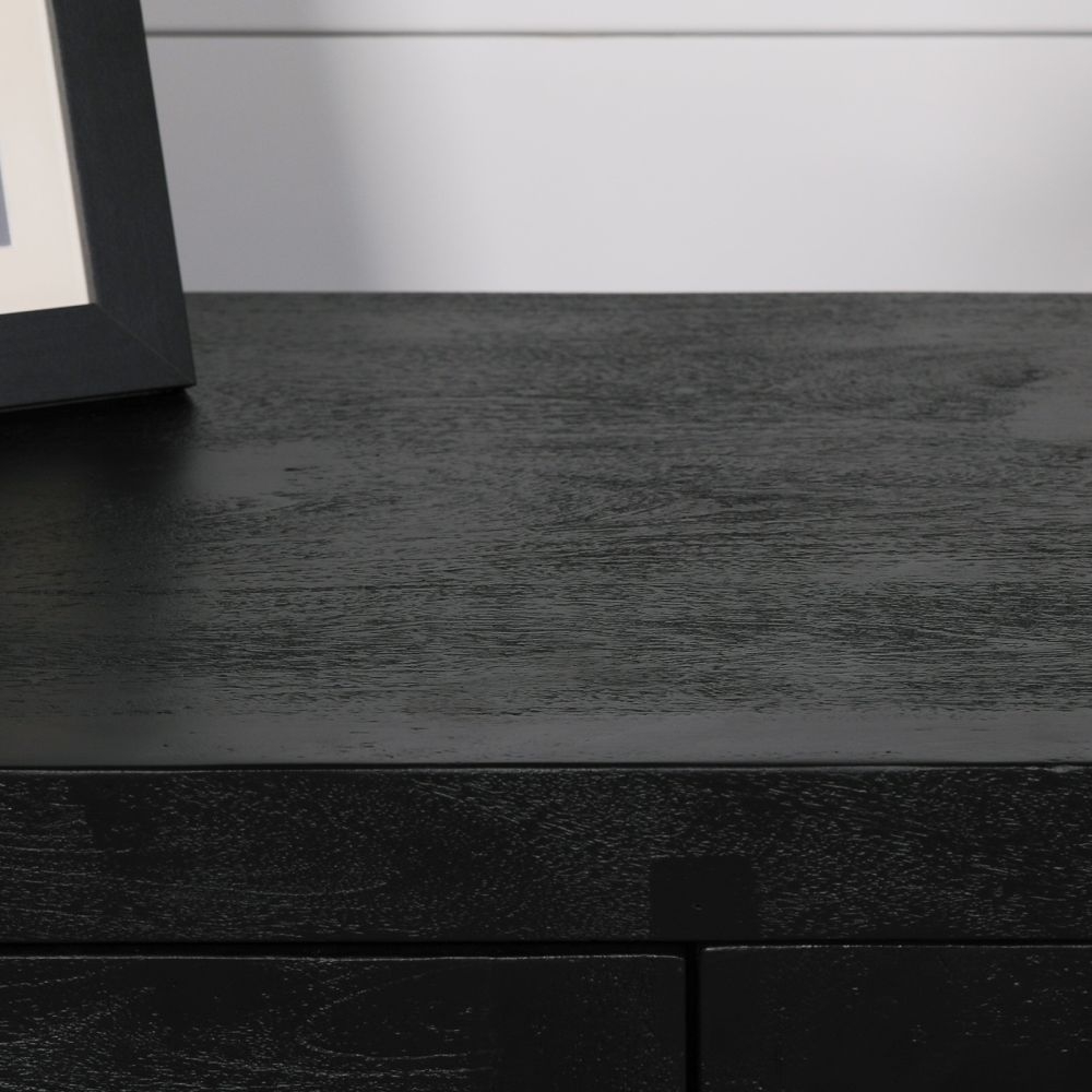 Product photograph of Contemporary Black Wooden 3 Door Sideboard from Choice Furniture Superstore.
