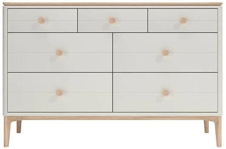 Product photograph of Vida Living Marlow Cashmere Oak 7 Drawer Dressing Chest from Choice Furniture Superstore.