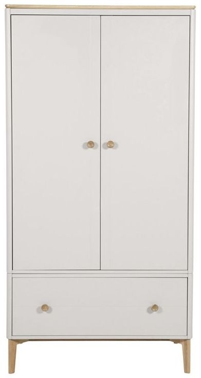 Product photograph of Vida Living Marlow Cashmere Oak 2 Door 1 Drawer Combi Wardrobe from Choice Furniture Superstore.