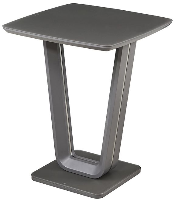 Product photograph of Vida Living Lazzaro Graphite Grey Matt Bar Table from Choice Furniture Superstore.