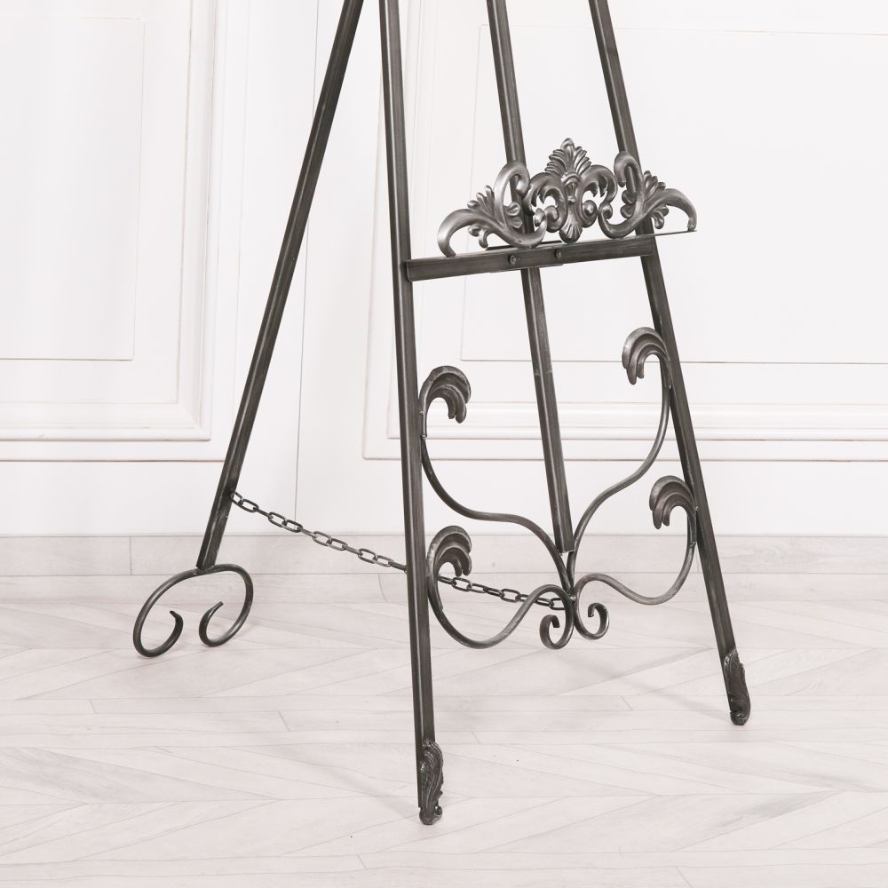 Product photograph of French Style Antiqued Silver Metal Easel from Choice Furniture Superstore.