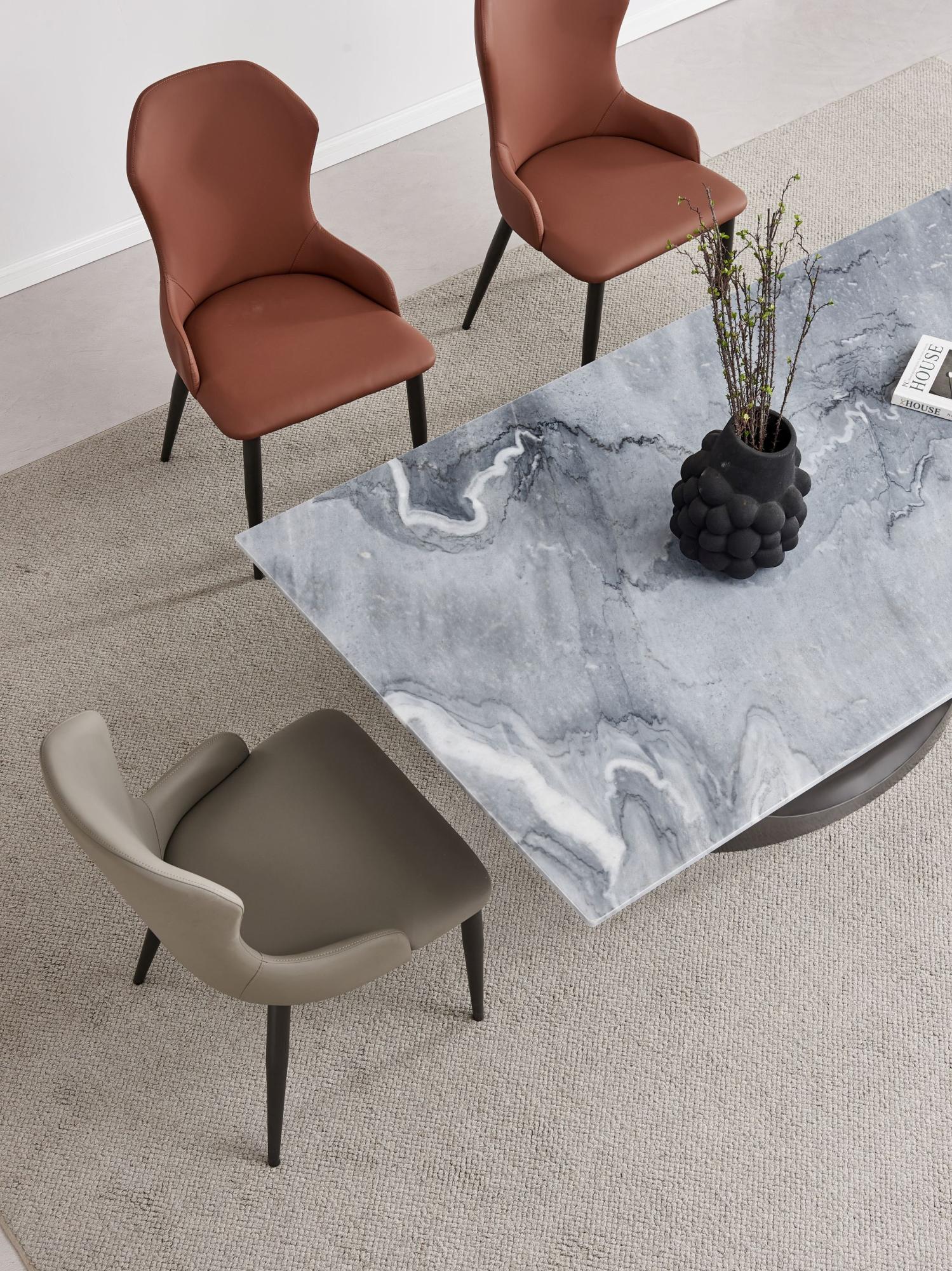 Product photograph of Chaplin Grey Natural Marble 8 Seater Dining Table - 200cm from Choice Furniture Superstore.