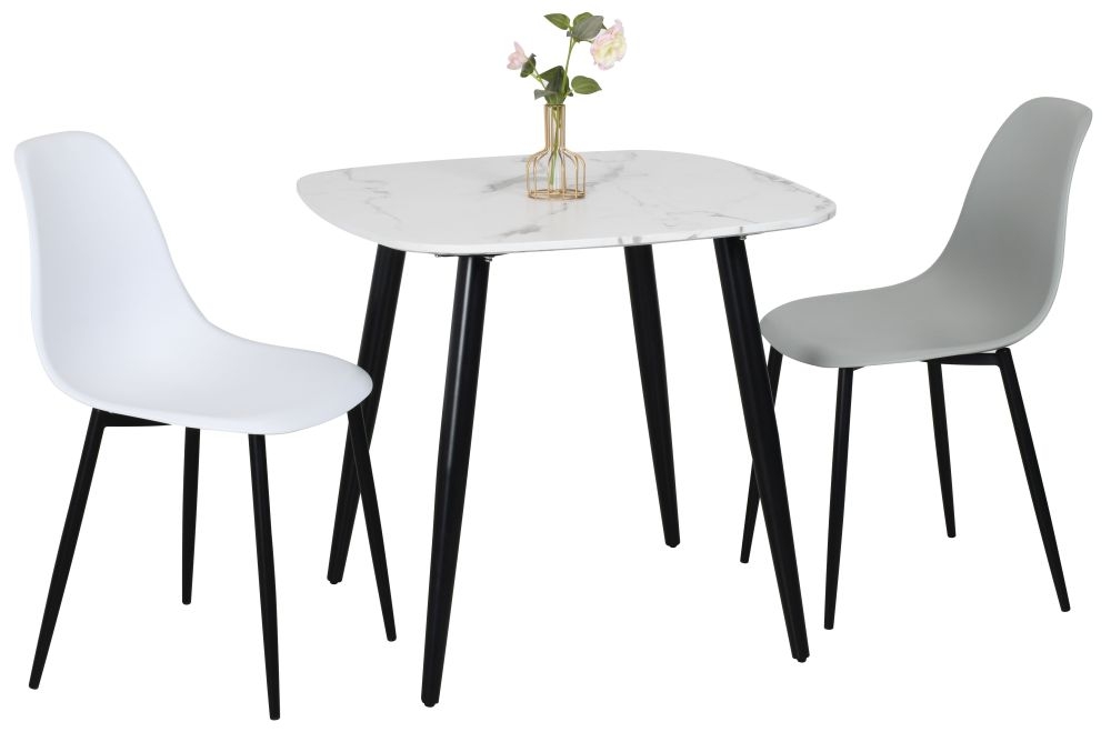 Product photograph of Aspen Top 80cm Square Dining Table With Black Tapered Legs from Choice Furniture Superstore.
