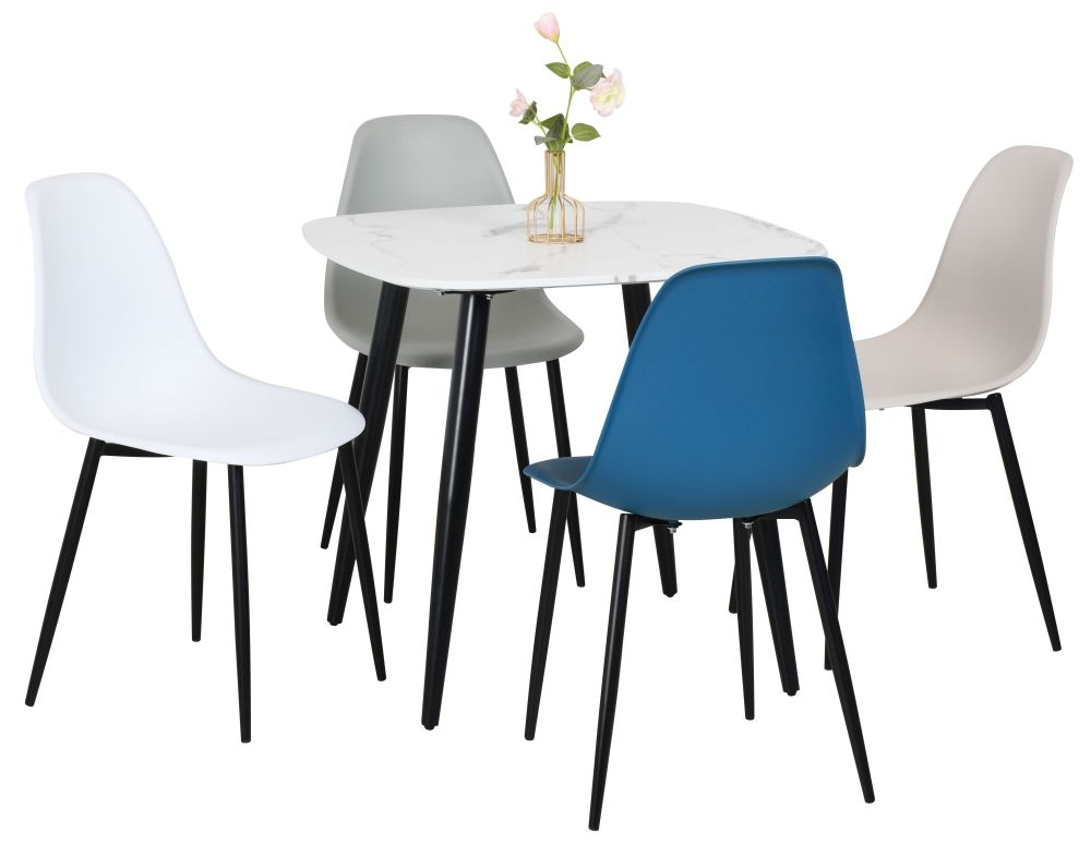 Product photograph of Aspen Top 80cm Square Dining Table With Black Tapered Legs from Choice Furniture Superstore.