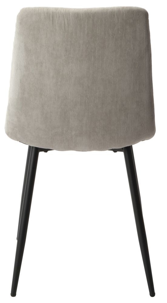 Product photograph of Laney Straight Stitch Lt Cord Grey Fabric Dining Chair With Black Tapered Legs Sold In Pairs from Choice Furniture Superstore.