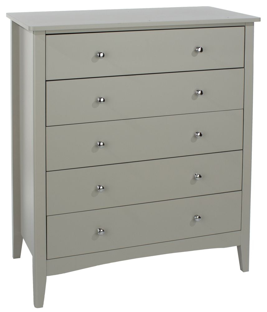 Product photograph of Como Grey Painted 5 Drawer Chest from Choice Furniture Superstore.