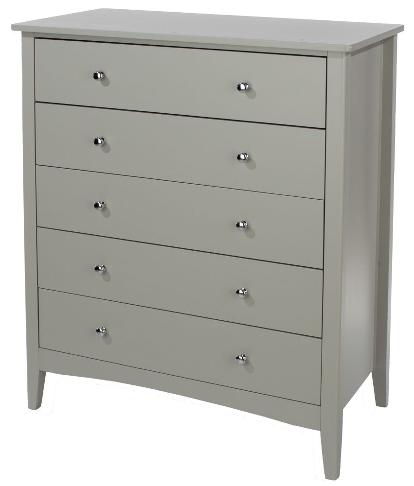 Product photograph of Como Grey Painted 5 Drawer Chest from Choice Furniture Superstore.