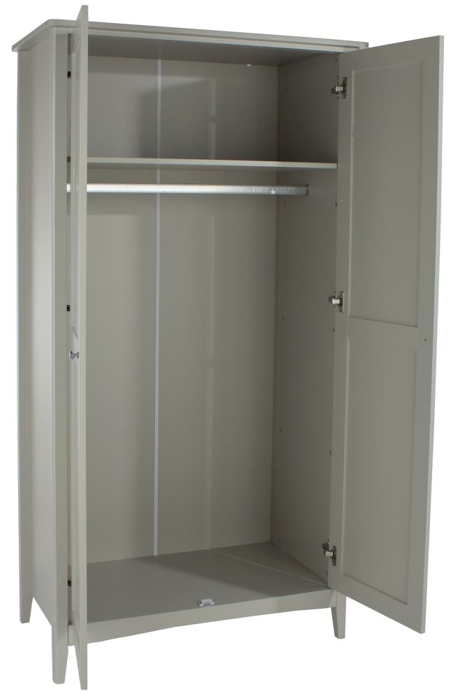 Product photograph of Como Grey Painted 2 Door Wardrobe from Choice Furniture Superstore.