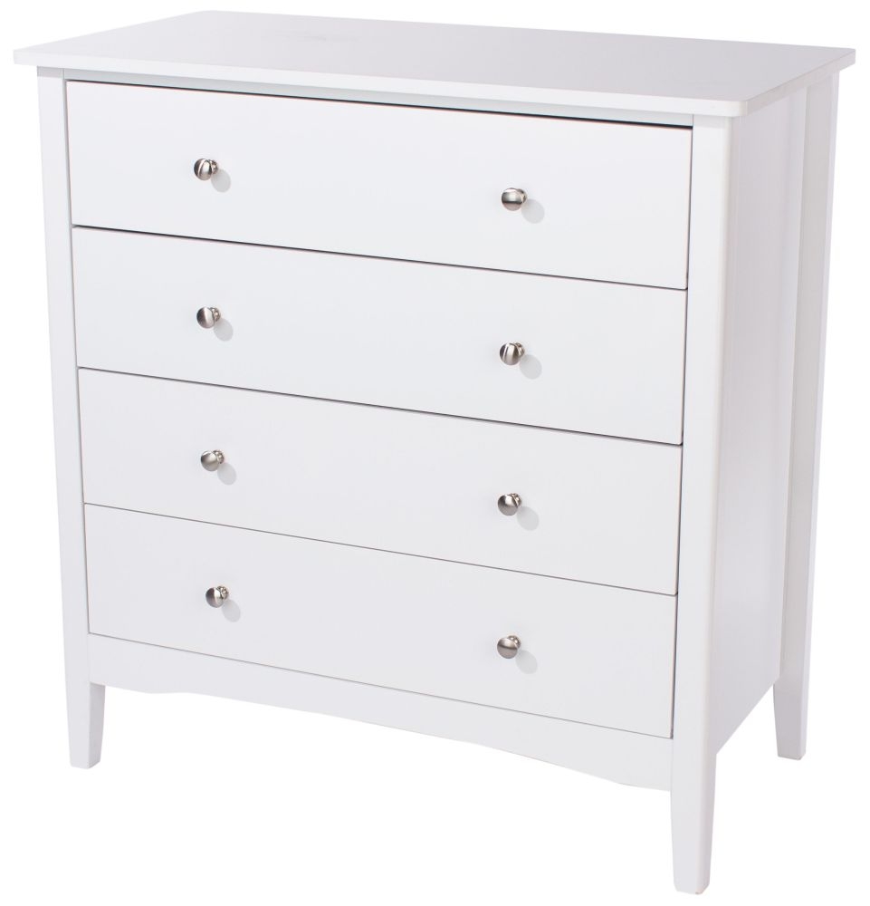 Product photograph of Como White Painted 4 Drawer Chest from Choice Furniture Superstore.