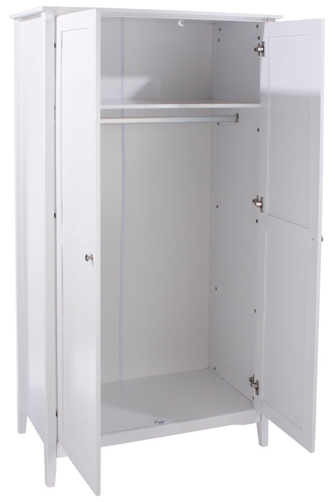 Product photograph of Como White Painted 2 Door Wardrobe from Choice Furniture Superstore.