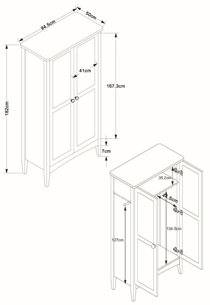 Product photograph of Como White Painted 2 Door Wardrobe from Choice Furniture Superstore.