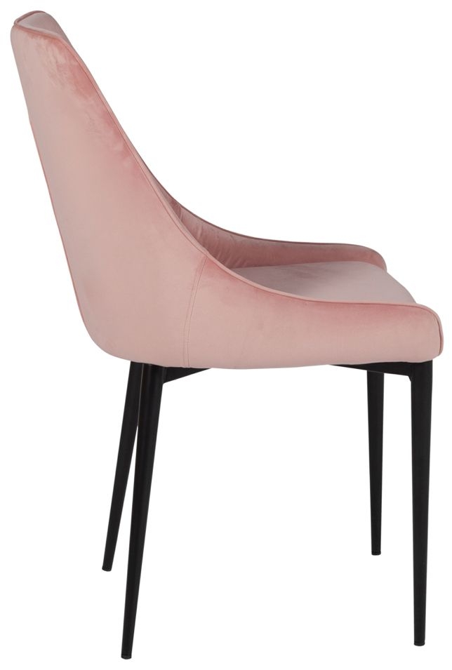 Product photograph of Vida Living Peyton Blush Velvet Fabric Dining Chair Sold In Pairs from Choice Furniture Superstore.