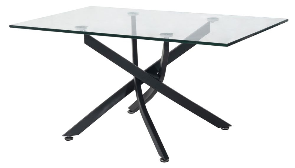 Product photograph of Vida Living Kacey Glass And Grey 120cm Dining Table from Choice Furniture Superstore.