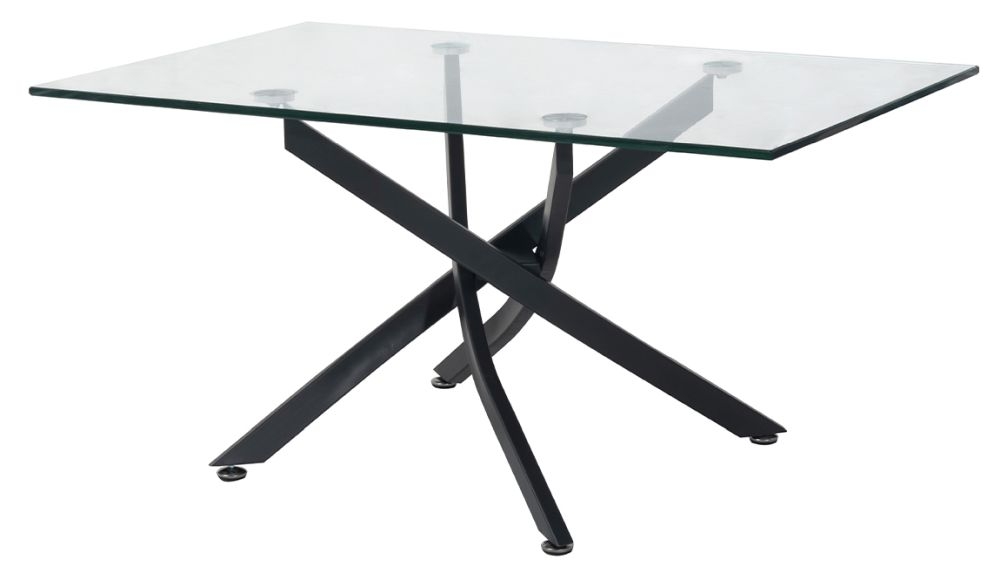 Product photograph of Vida Living Kacey Glass And Grey 160cm Dining Table from Choice Furniture Superstore.