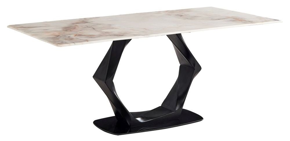 Product photograph of Morven Marble Dining Table - Displayed In Copenhagen White from Choice Furniture Superstore.