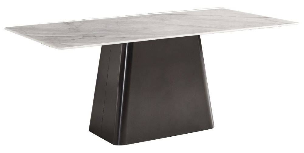 Product photograph of Telma Marble Dining Table - Displayed In Golden White from Choice Furniture Superstore.