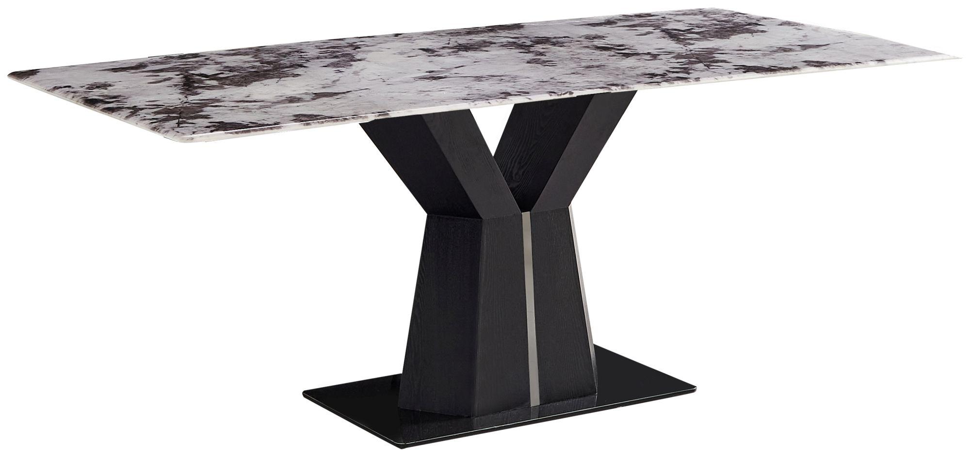 Product photograph of Ancora Marble Dining Table - Displayed In Ocean from Choice Furniture Superstore.