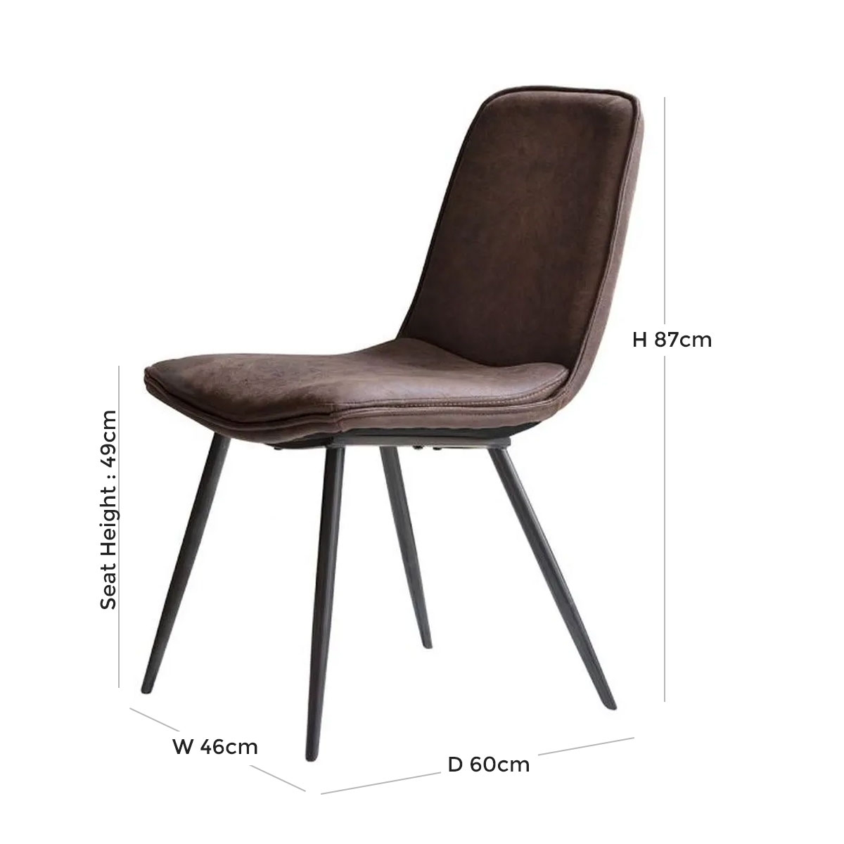 Clearance - Newton Brown Dining Chair (Sold in Pairs) - D20/21/22/29