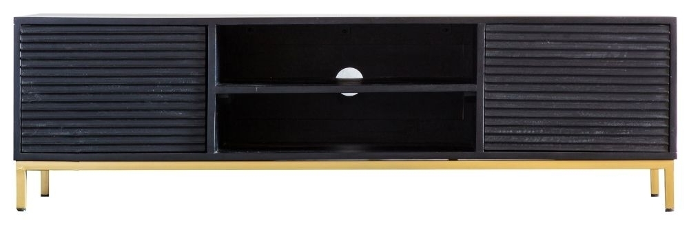 Product photograph of Clearance - Ripple Mango Wood Media Unit - D25 from Choice Furniture Superstore.