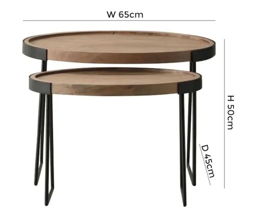Product photograph of Clearance - Dalston Natural Nest Of 2 Tables - D58 from Choice Furniture Superstore.