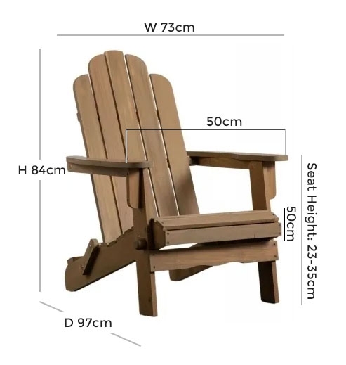 Product photograph of Clearance - Merton Natural Outdoor Garden Foldable Lounge Chair - D68 from Choice Furniture Superstore.