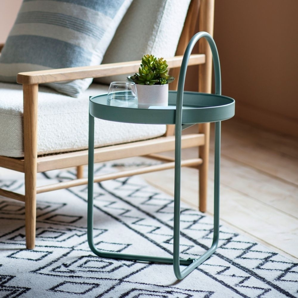 Product photograph of Clearance - Melbury Teal Side Table - D69 from Choice Furniture Superstore.