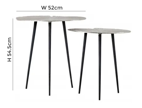 Product photograph of Clearance - Valence Silver And Black Nest Of 2 Tables - D71 from Choice Furniture Superstore.