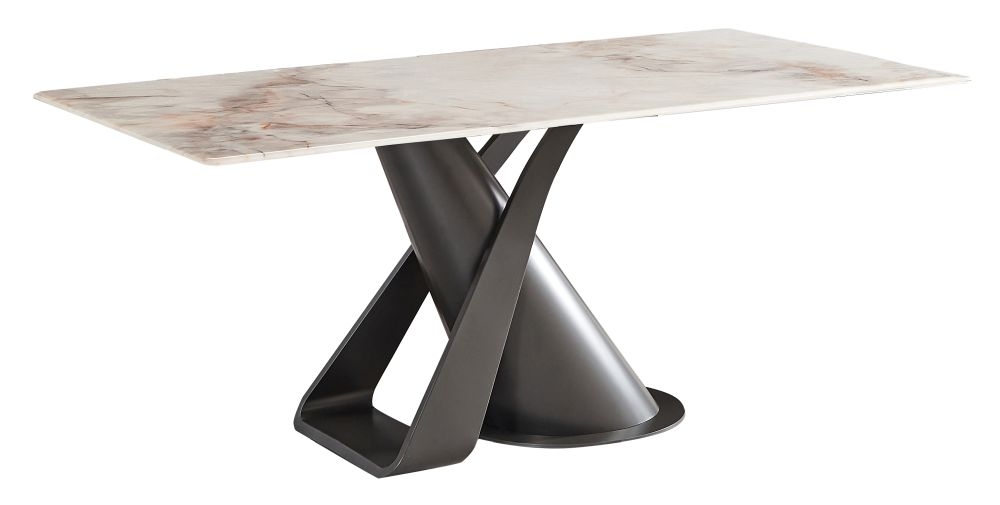 Product photograph of Tatler Marble Dining Table - Displayed In White And Black from Choice Furniture Superstore.