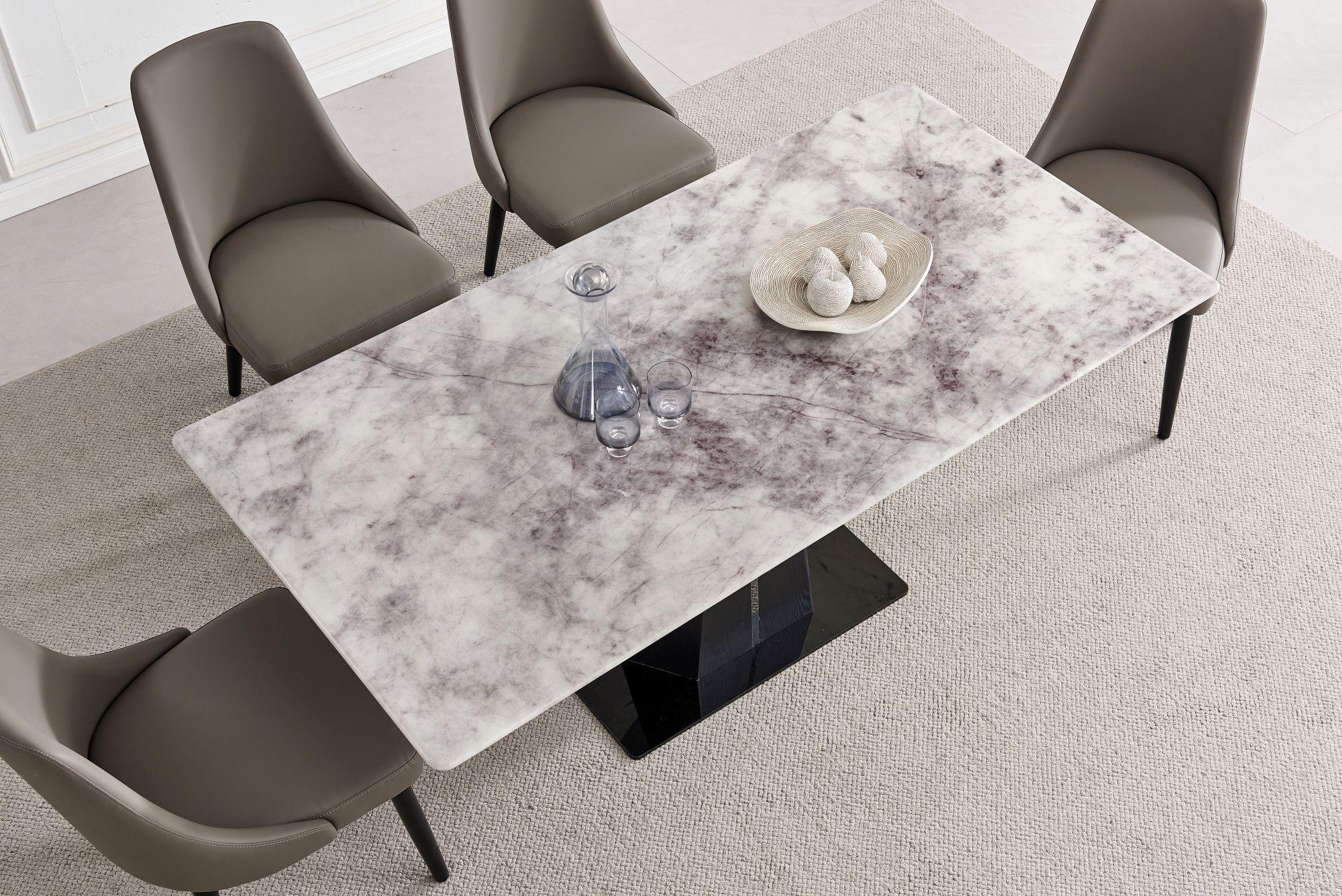 Product photograph of Tatler Marble 6 Seater Dining Table - Displayed In White And Black from Choice Furniture Superstore.