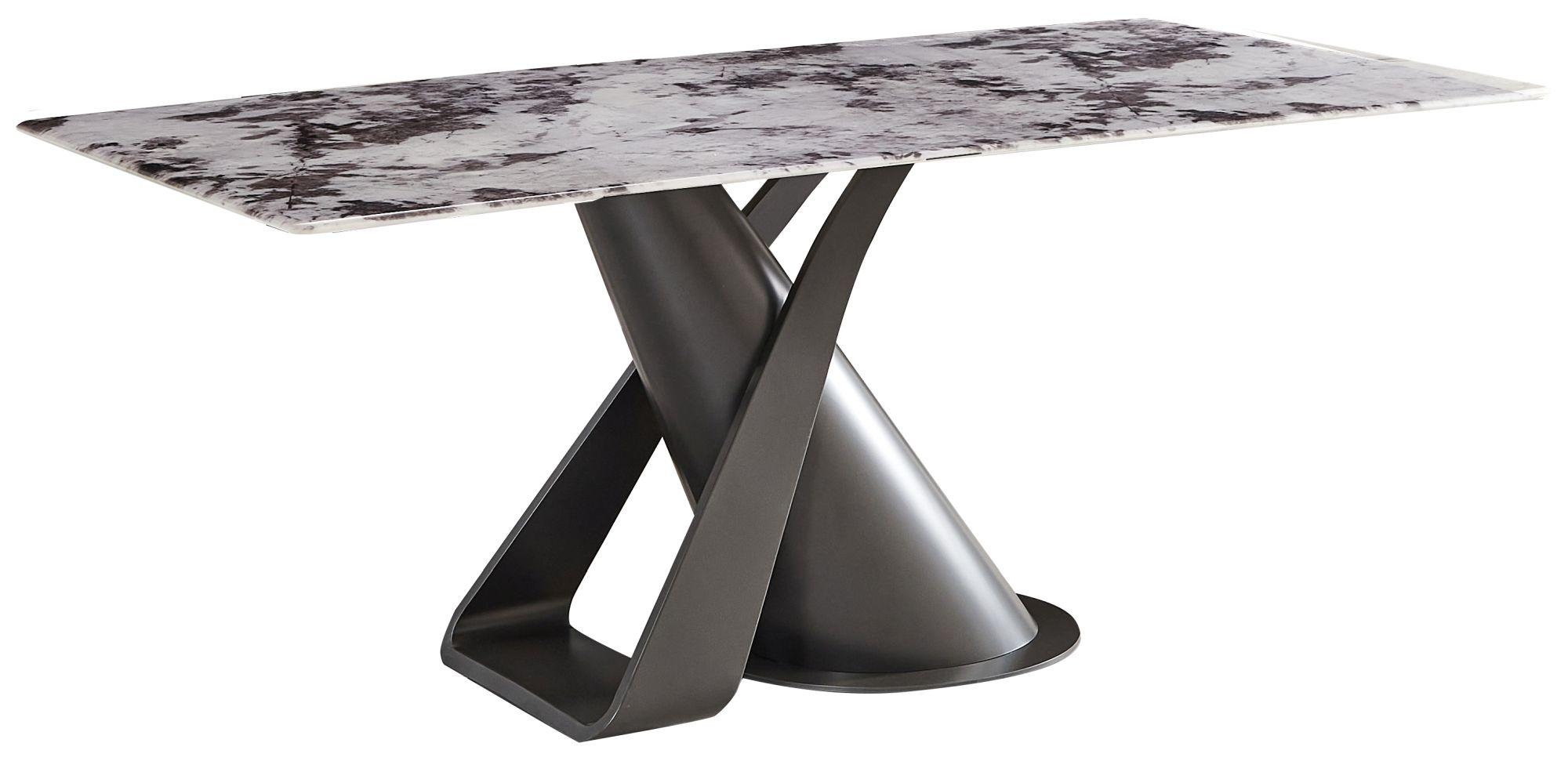 Product photograph of Tatler Marble 6 Seater Dining Table - Displayed In White And Black from Choice Furniture Superstore.