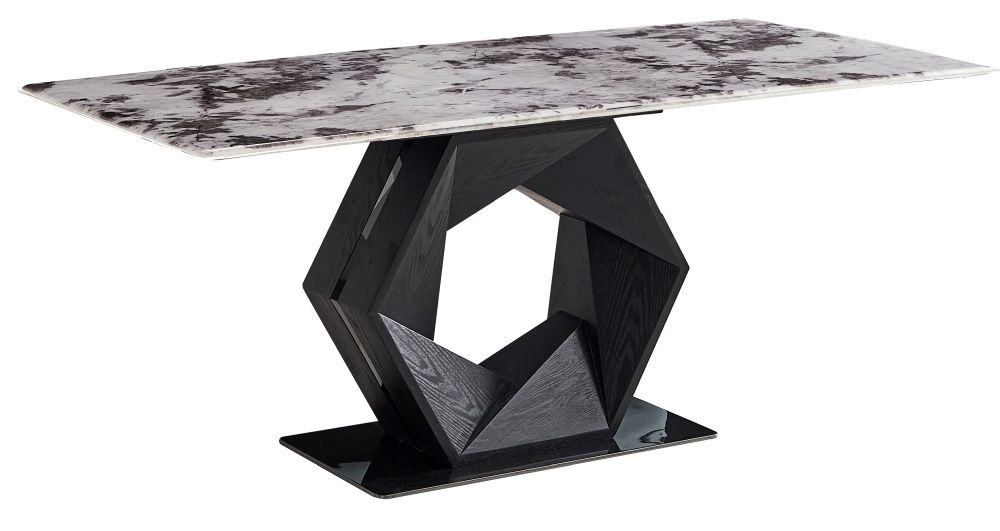 Product photograph of Harley Marble Dining Table - Displayed In Dark Grey And Black from Choice Furniture Superstore.