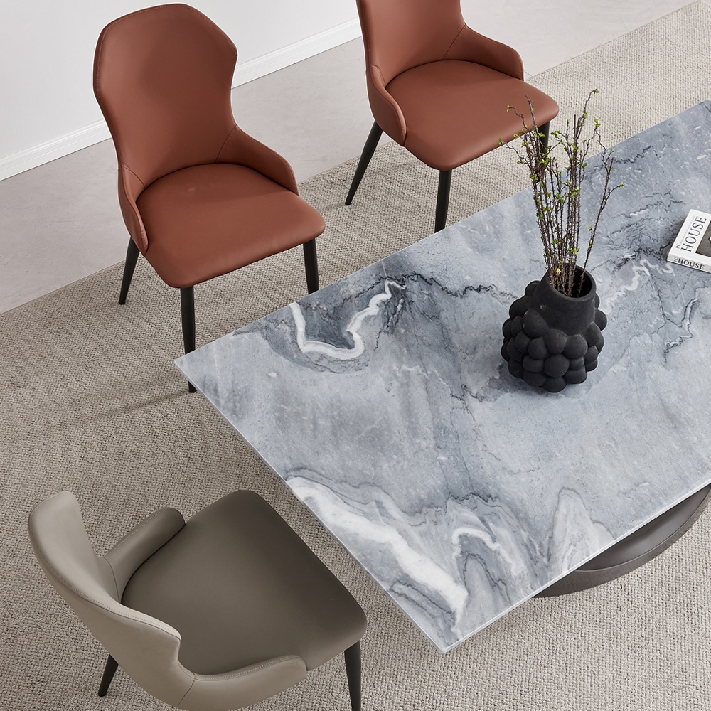 Product photograph of Hester Grey Marble Dining Table - 200cm from Choice Furniture Superstore.