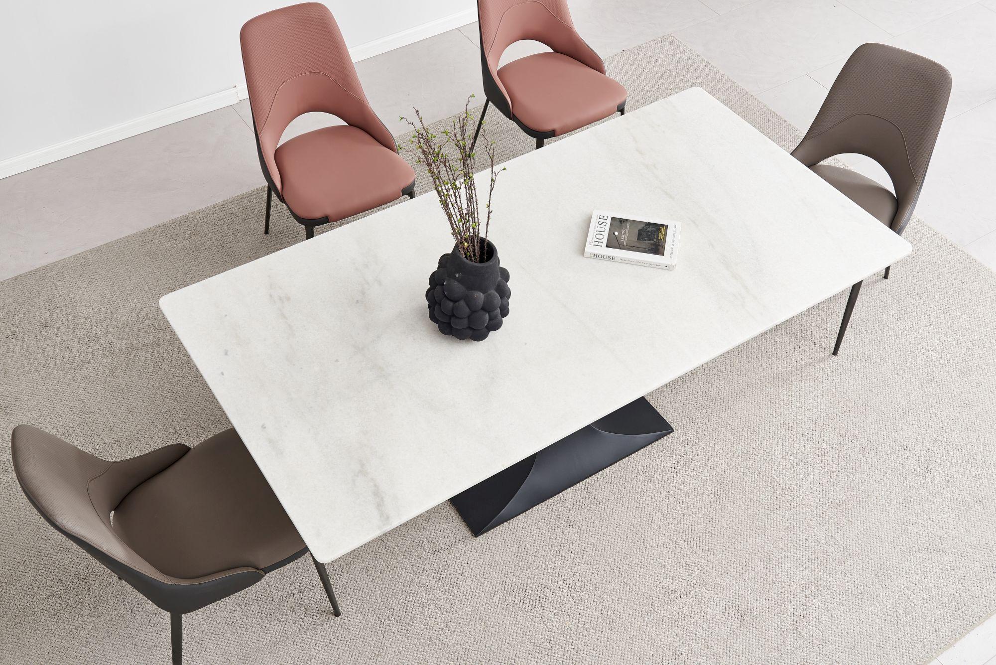 Product photograph of Chaplin Cream Natural Marble 8 Seater Dining Table - 200cm from Choice Furniture Superstore.