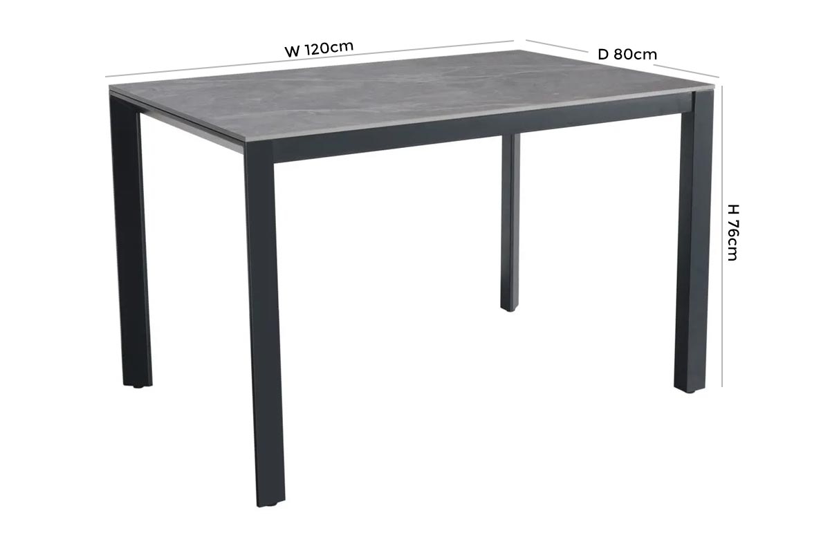Product photograph of Milan Anthracite Ceramic Dining Table - 4 Seater from Choice Furniture Superstore.
