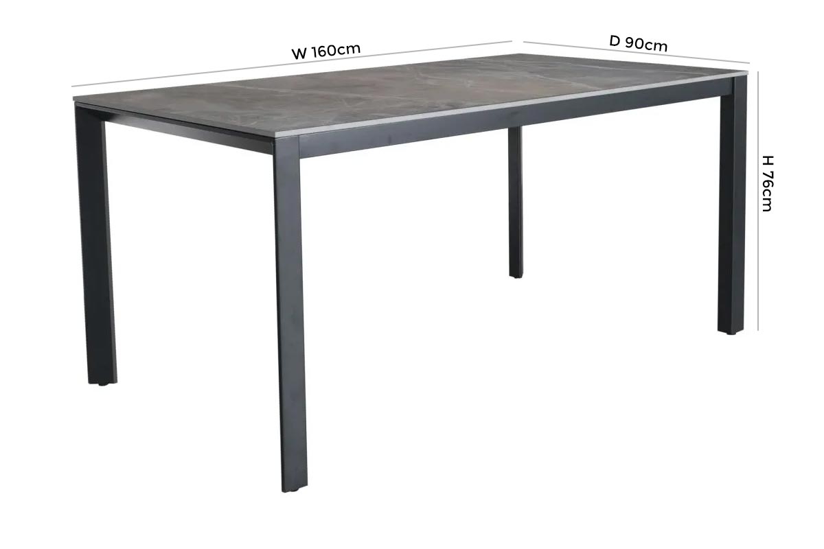 Product photograph of Milan Anthracite Ceramic Dining Table - 6 Seater from Choice Furniture Superstore.